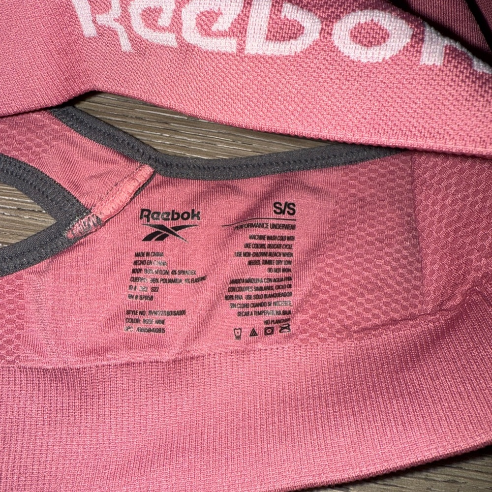 Reebok Trio Sports Bra Set - Pink, Black, Striped - Picture 4 of 13